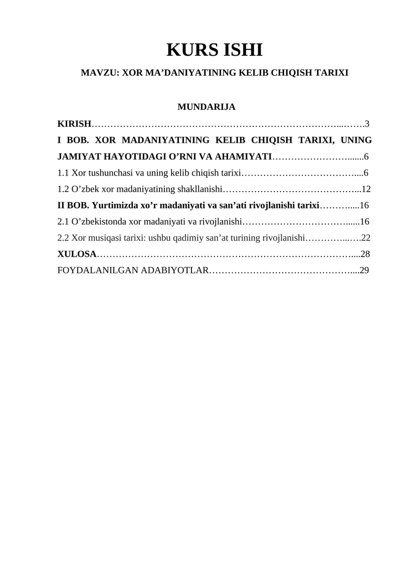 XOR MA’DANIYATINING KELIB CHIQISH TARIXI