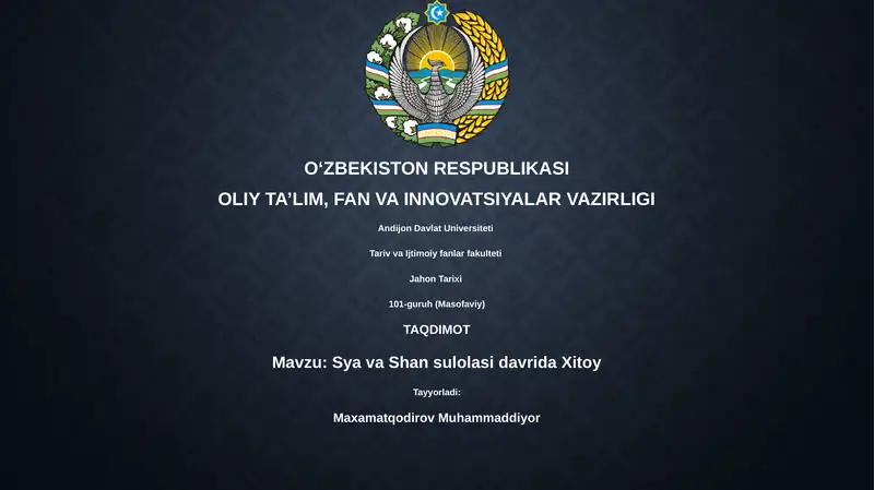 Xia va Shang sulolasi davrida Xitoy