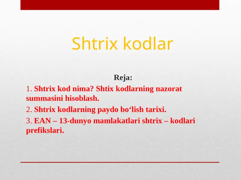 Shtrix kodlar