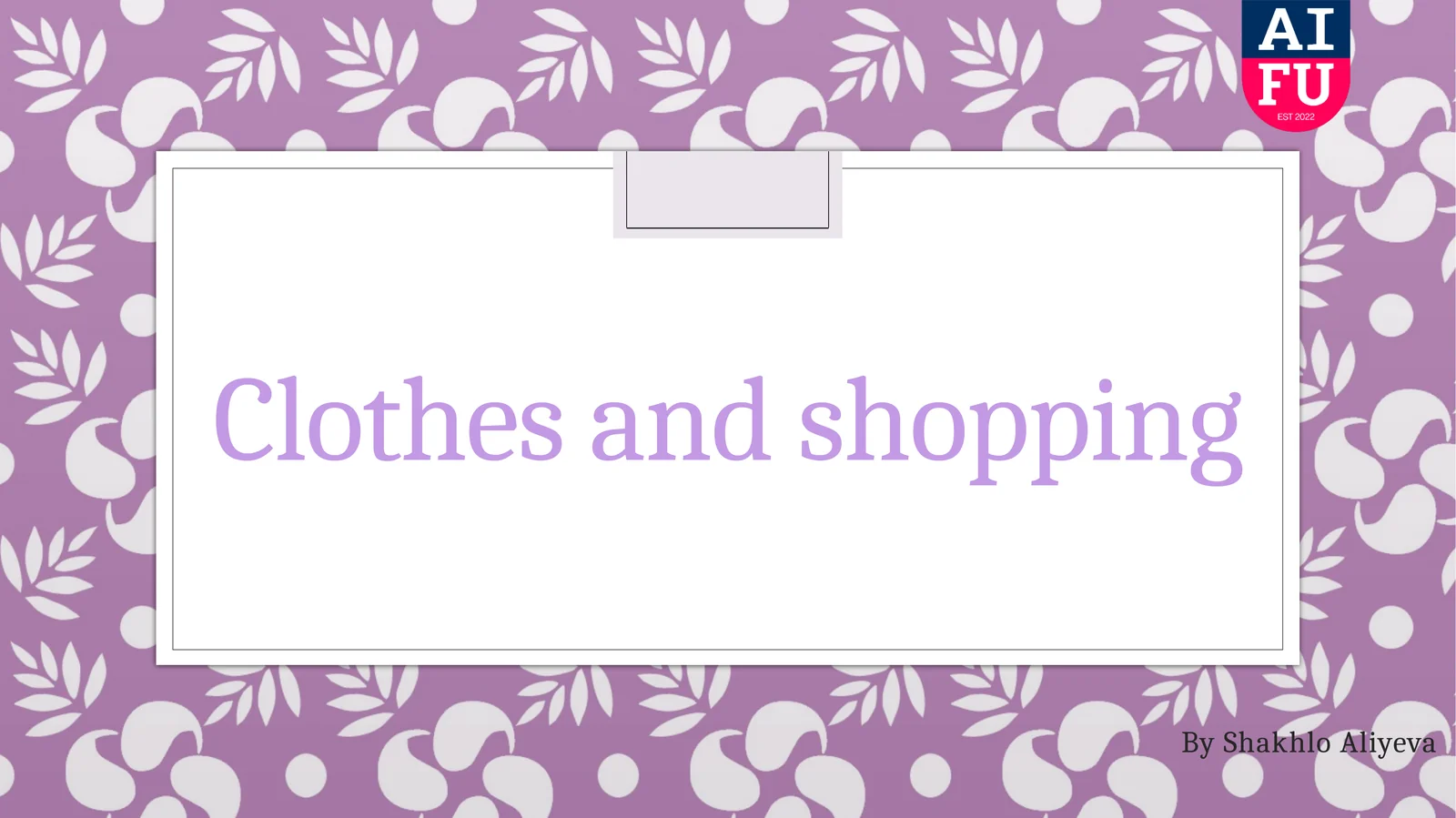 Clothes and shopping