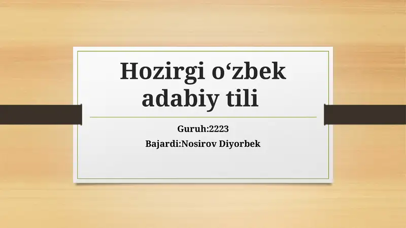 Grammatik Kategoriyalar