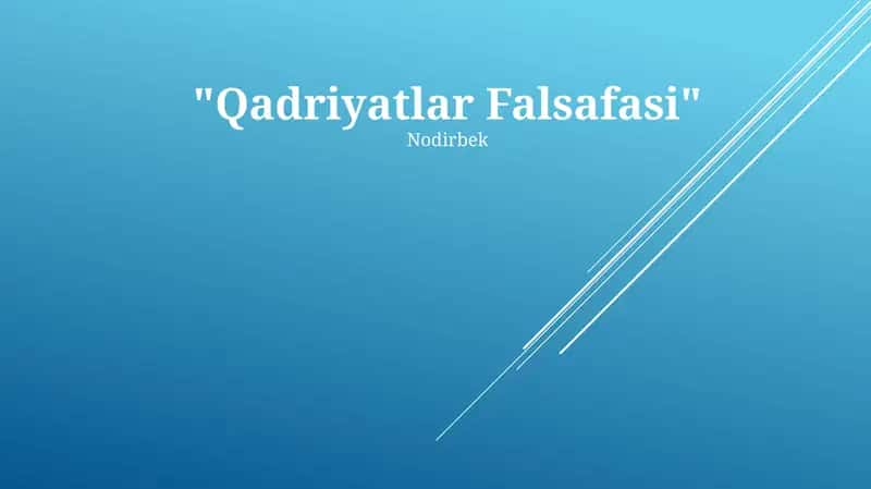 Qadriyatlar Falsafasi