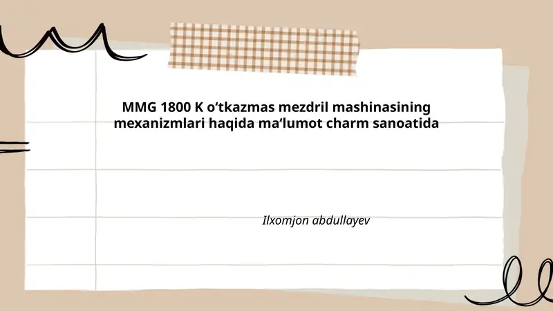 MMG 1800 K o‘tkazmas mezdril mashinasi
