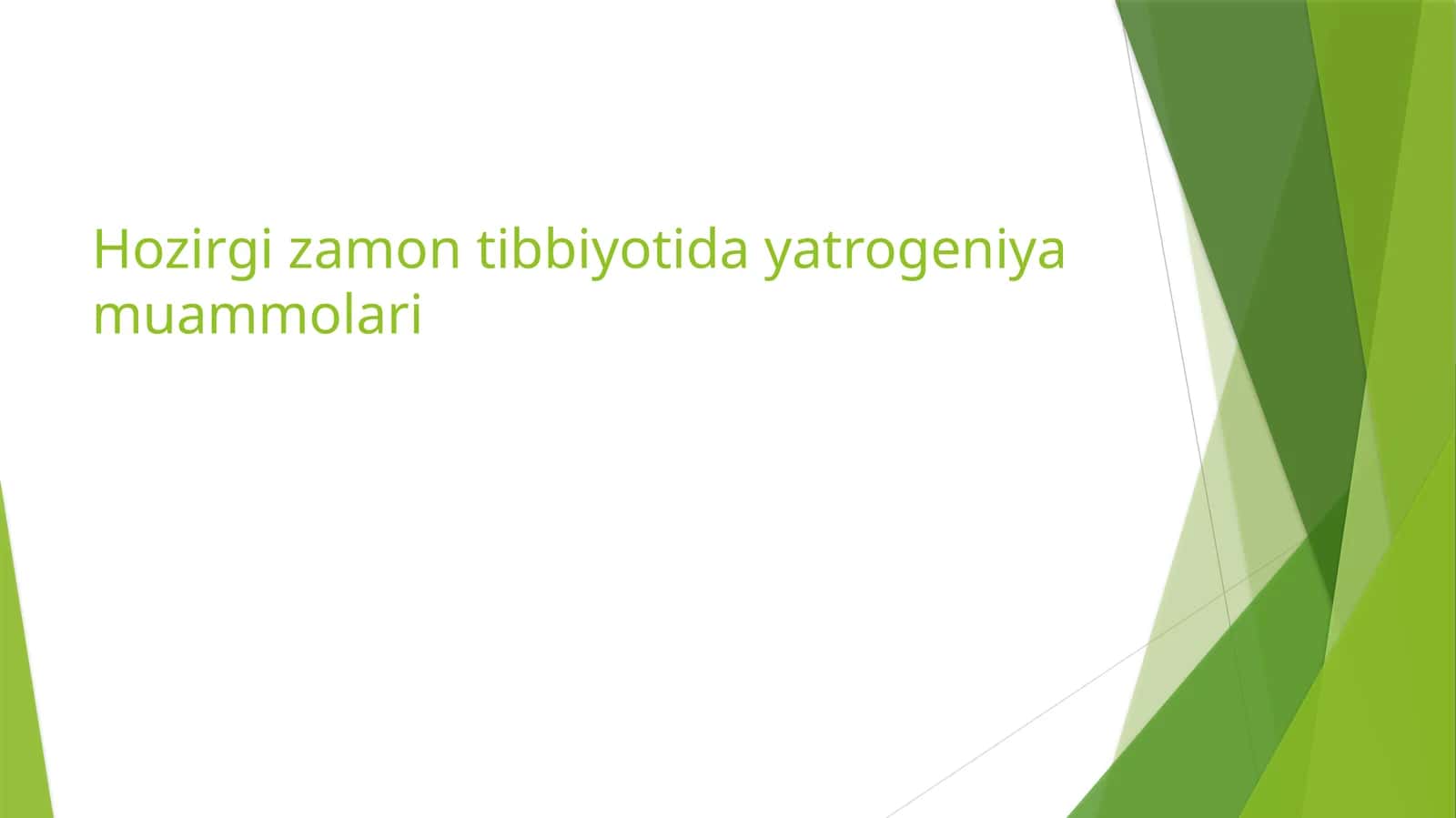 Yatrogeniya Muammolari