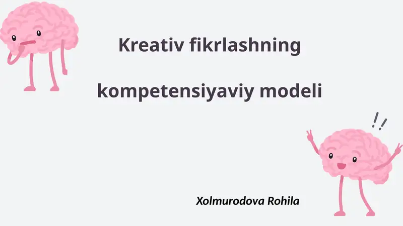 Kreativ fikrlashning kompetensiyaviy modeli