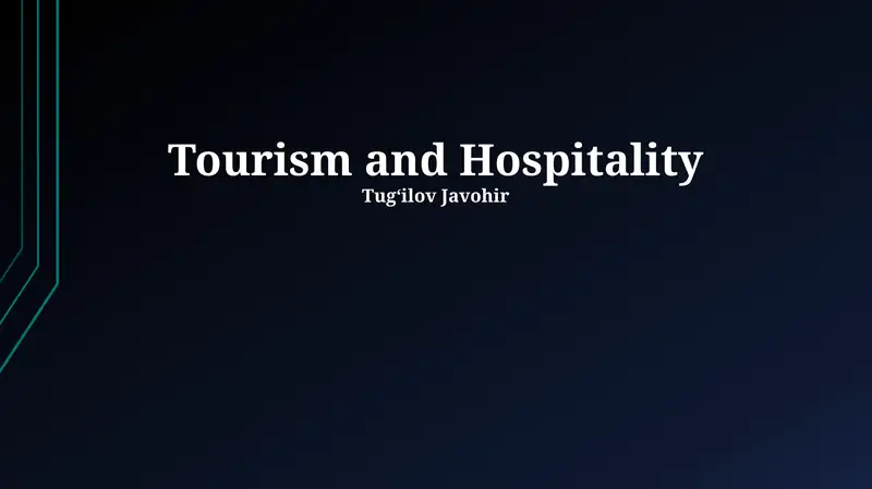 The Landscape of Tourism and Hospitality: Past, Present, and Future