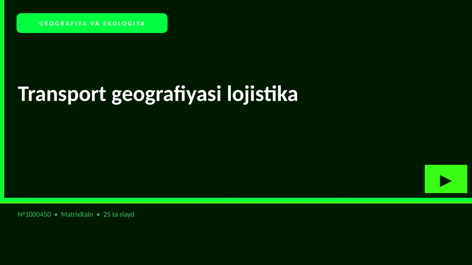Transport geografiyasi lojistika