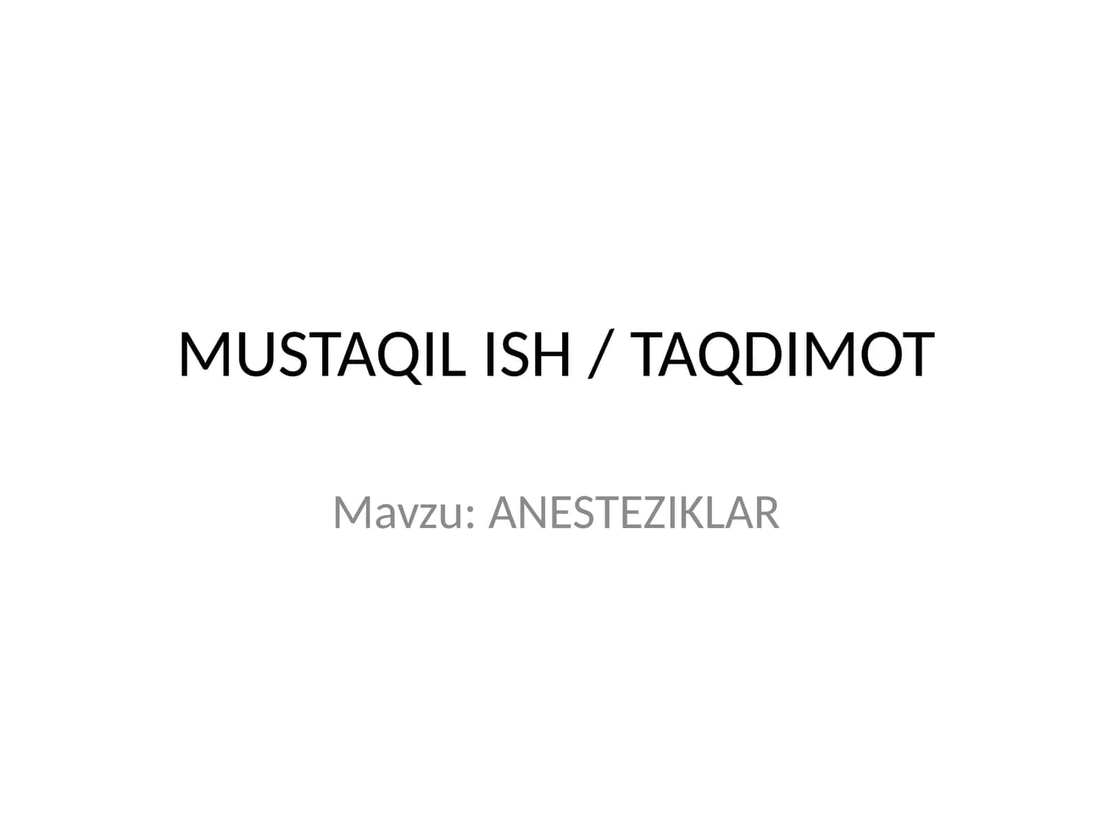 ANESTEZIKLAR