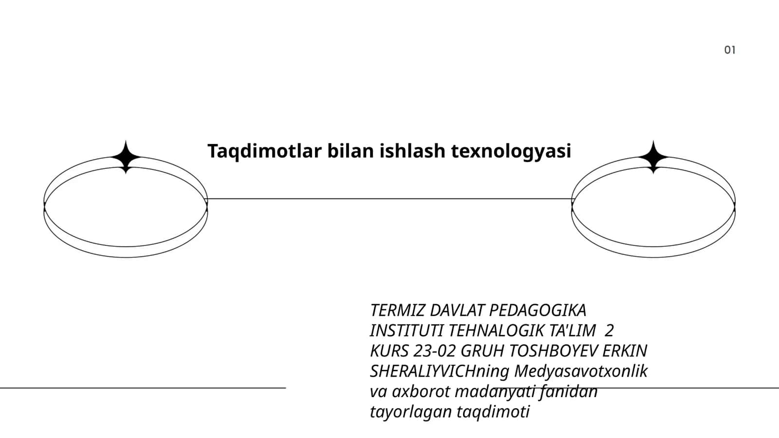 Medyasavotxonlik va axborot madanyati fanidan ta'lim