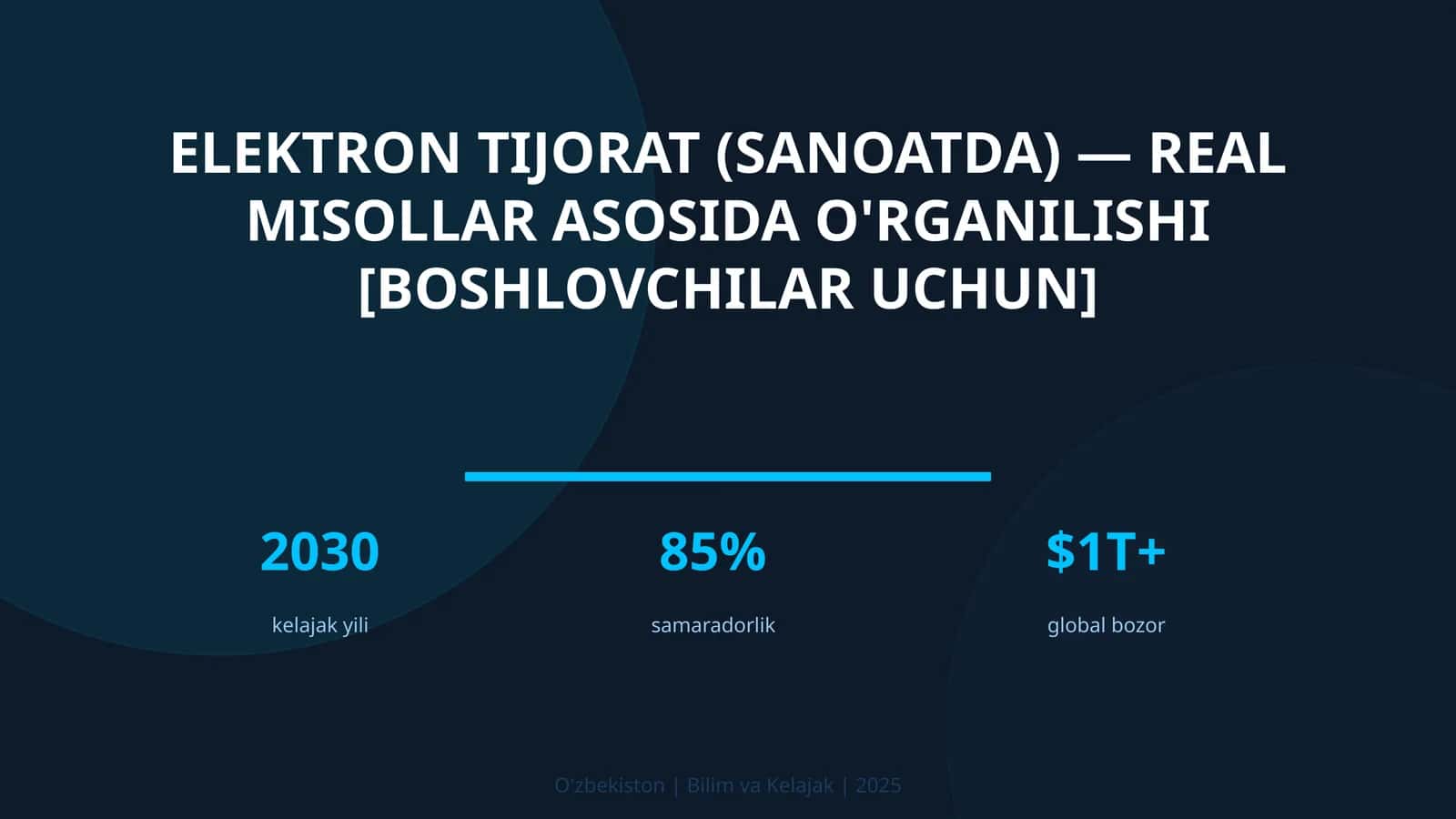 Elektron tijorat (sanoatda) — real misollar asosida o'rganilishi [boshlovchilar uchun]