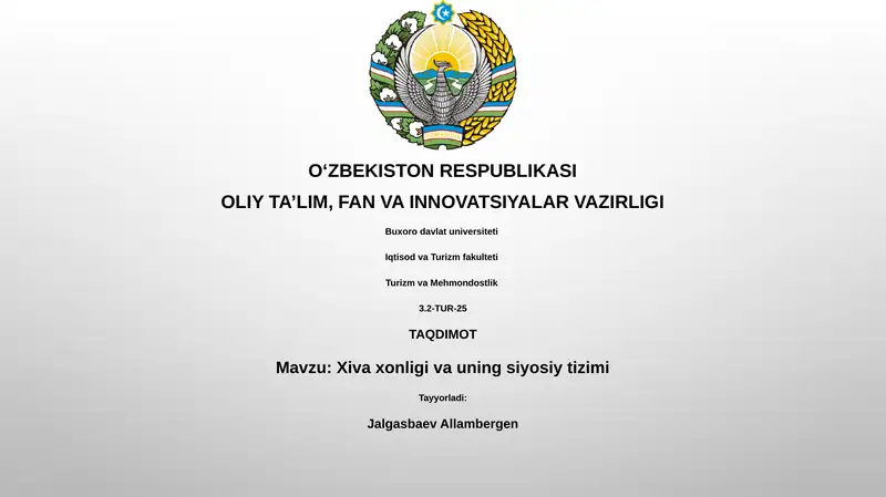 Xiva xonligi va uning siyosiy tizimi