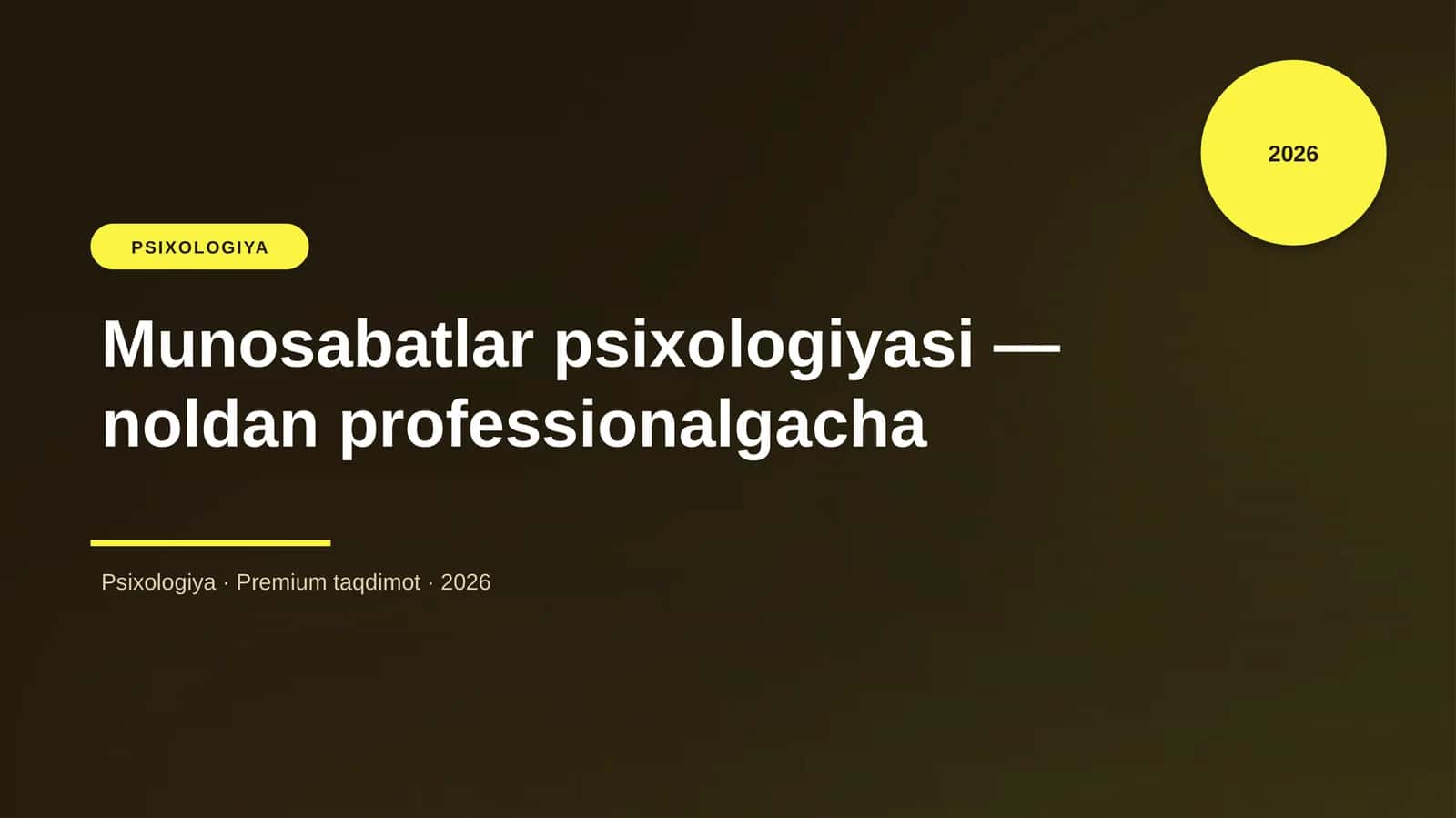 Munosabatlar psixologiyasi — noldan professionalgacha