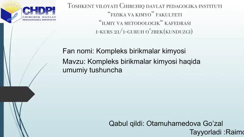 Kompleks birikmalar kimyosi