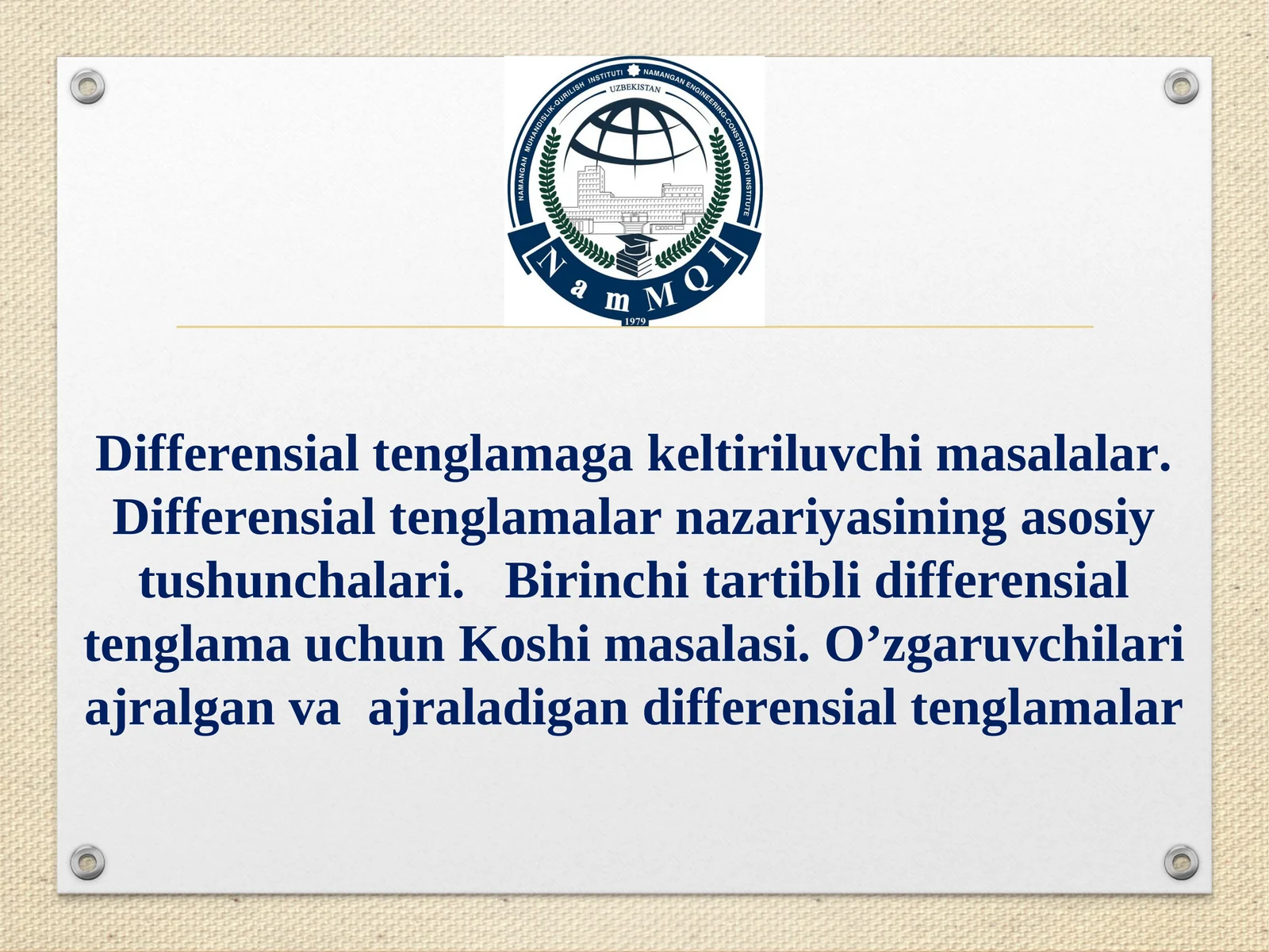 Differensial tenglamalar