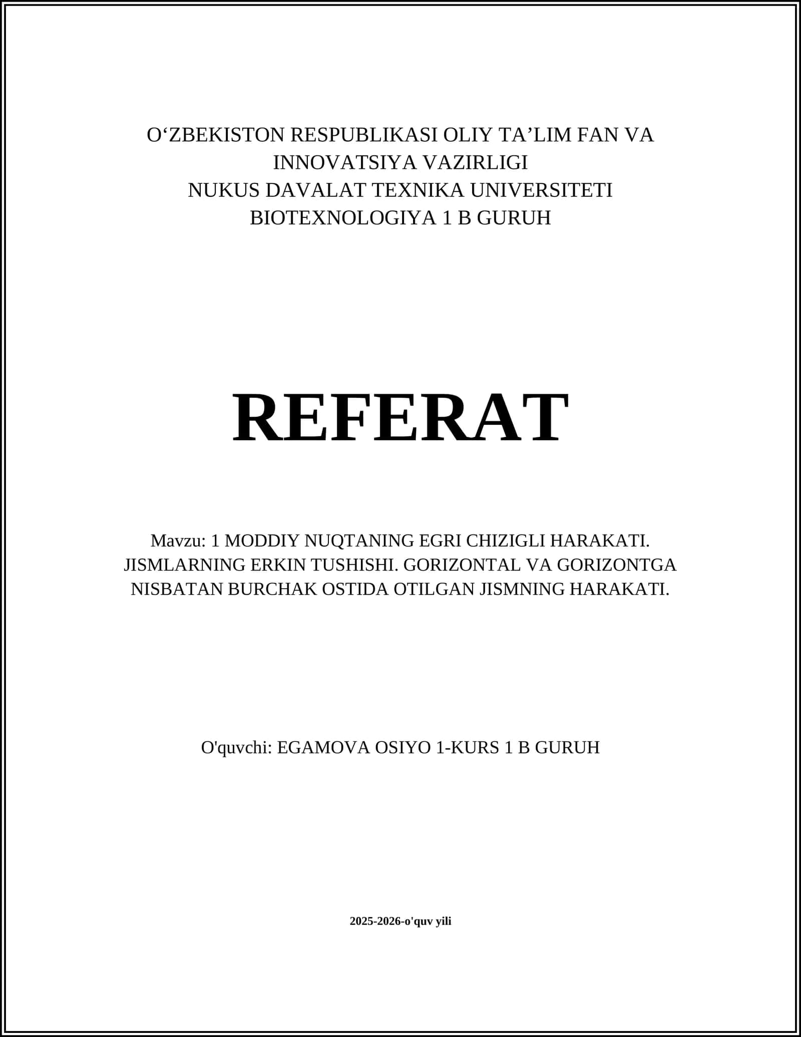 BIOLOGIYA REFERAT