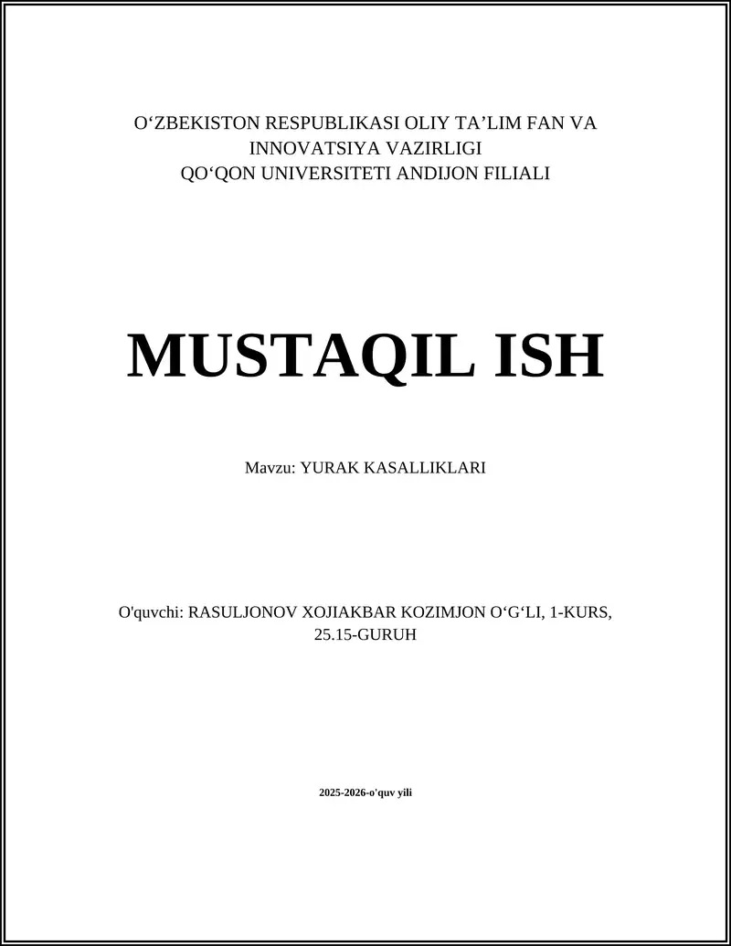 Yurak kasalliklari