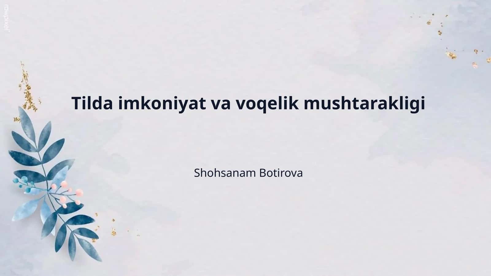 Tilda imkoniyat va voqelik mushtarakligi