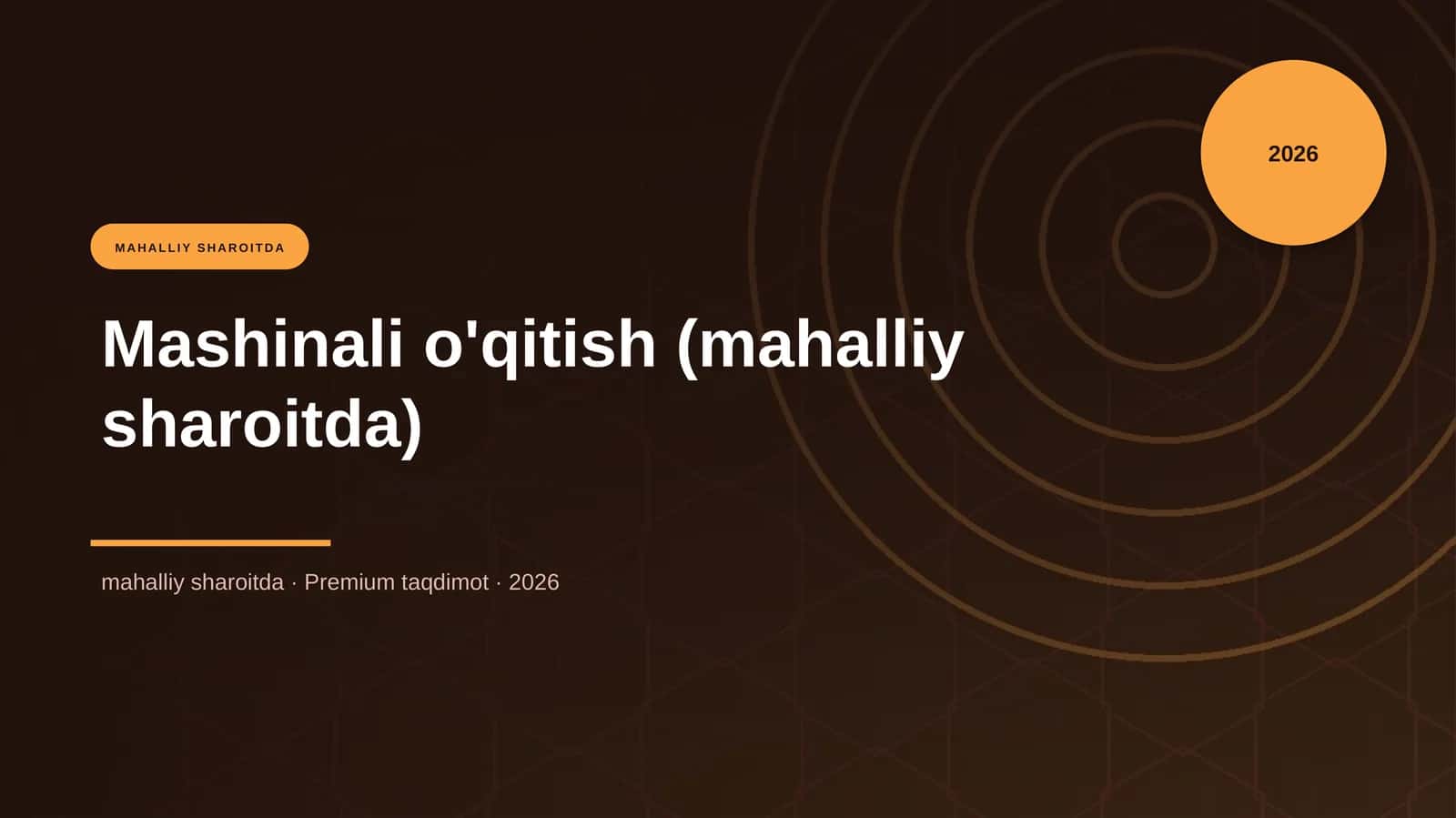 Mashinali o'qitish (mahalliy sharoitda)