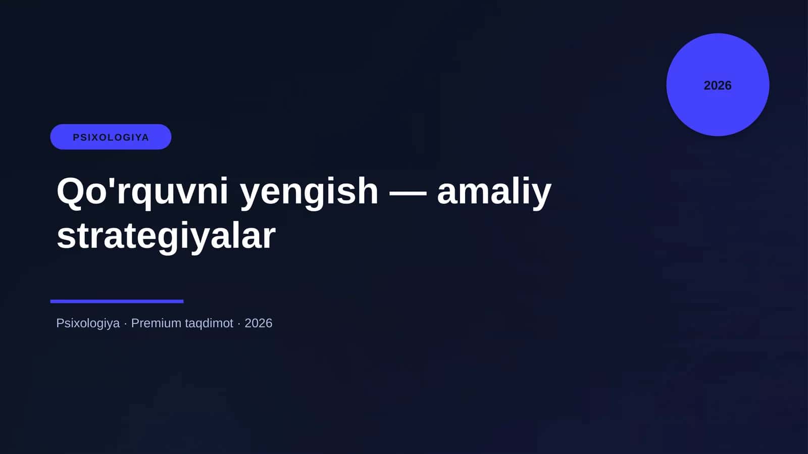 Qo'rquvni yengish — amaliy strategiyalar