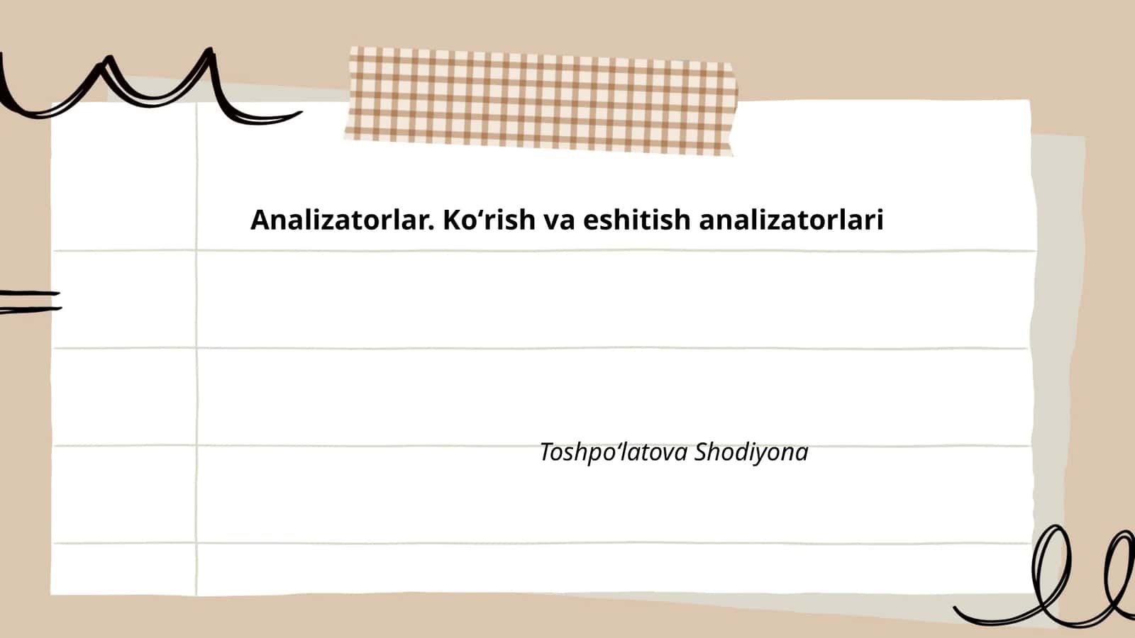 Koʻrish va eshitish analizatorlari