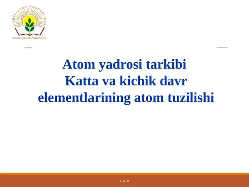 Atom tuzilishi