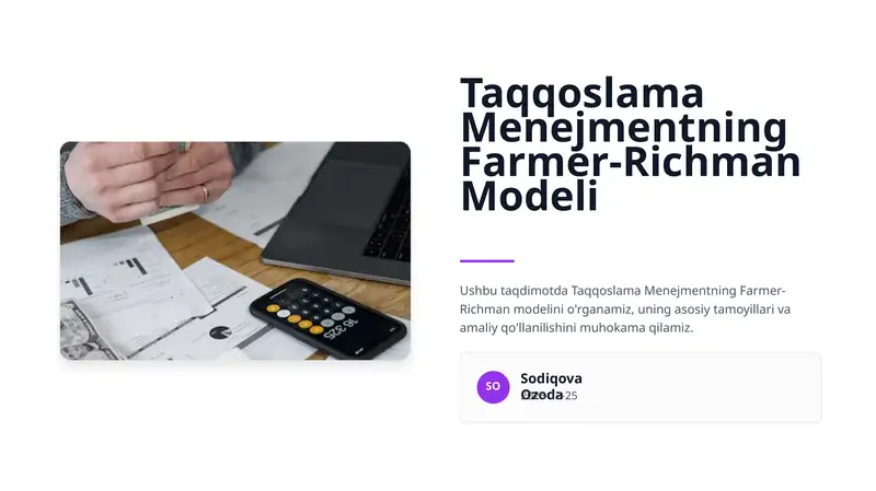 Taqqoslama Menejmentning Farmer-Richman Modeli