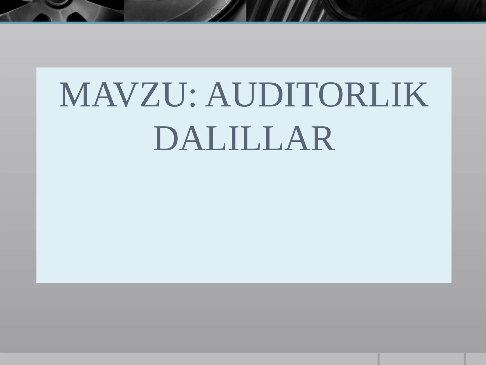 AUDITORLIK DALILLAR