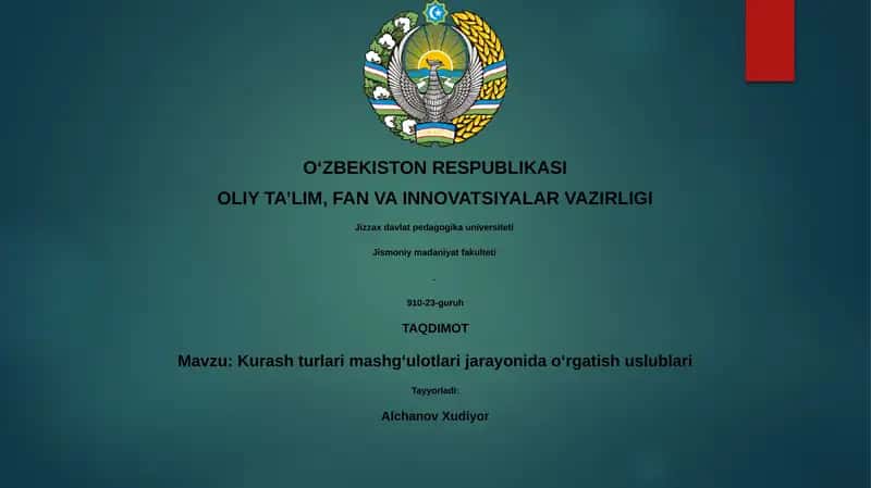 Kurash turlari mashg‘ulotlari jarayonida o‘rgatish uslublari