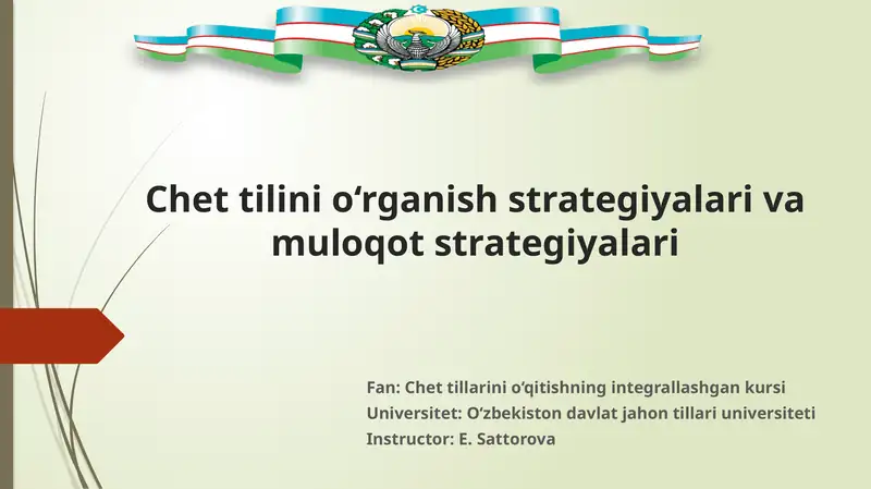 Chet tilini o‘rganish strategiyalari va muloqot strategiyalari