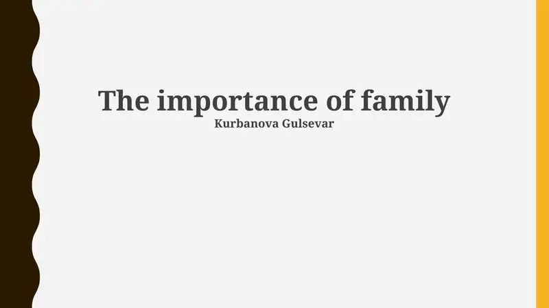 The Importance of Family