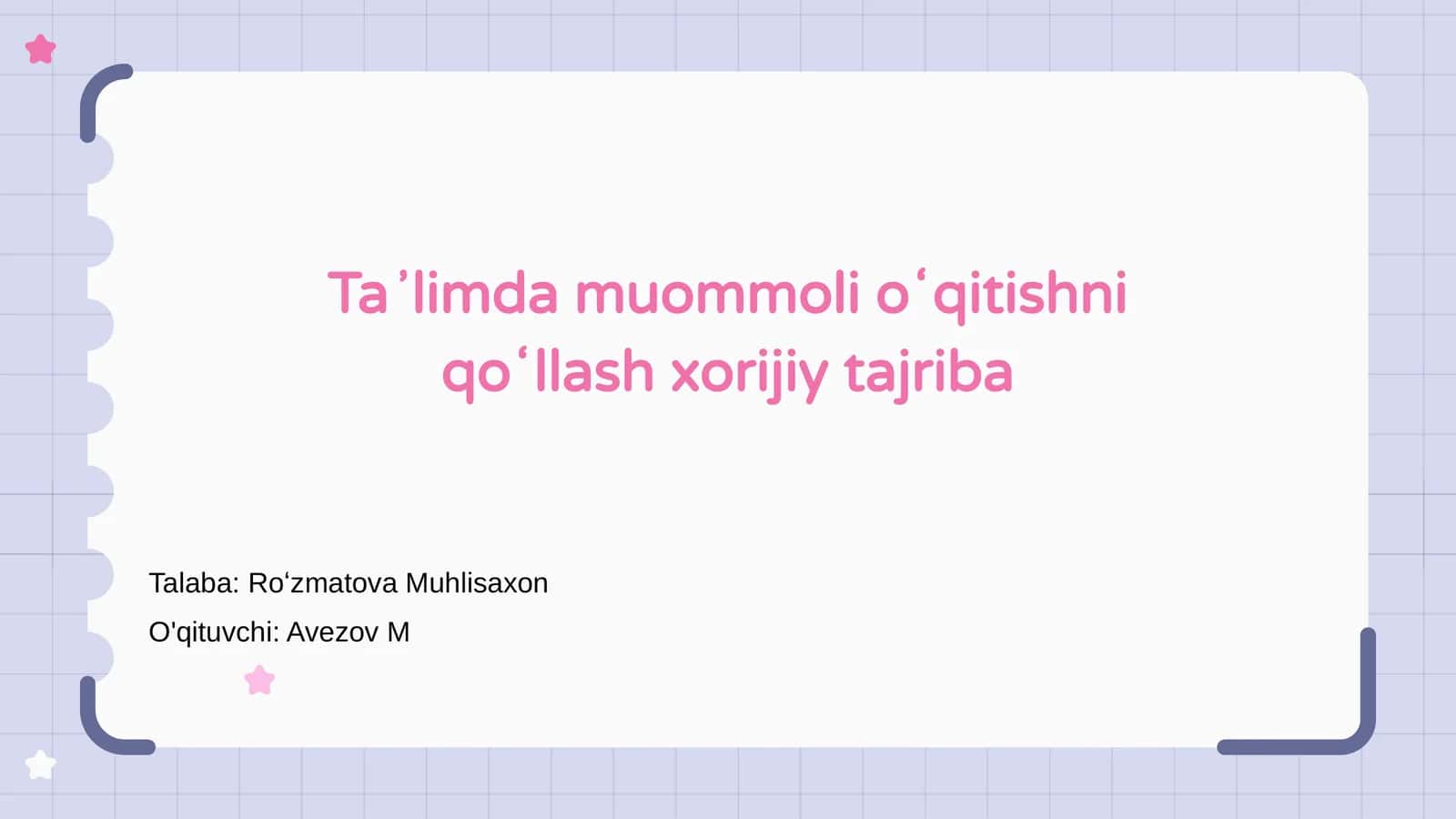 Muommoli oʻqitishni qoʻllash xorijiy tajriba