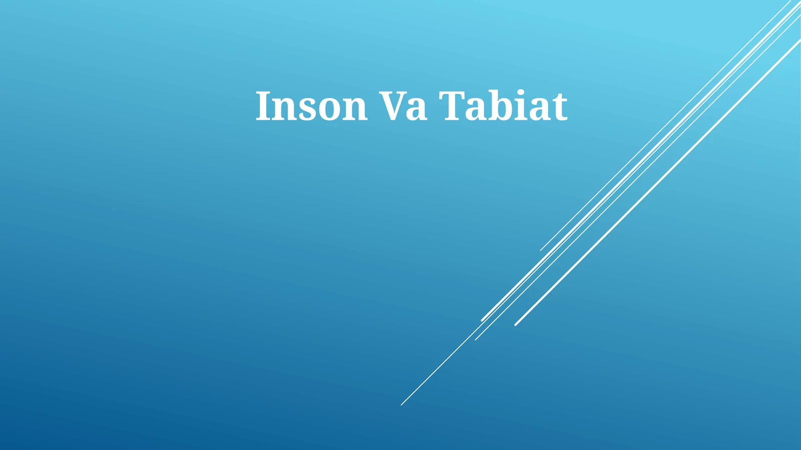 Inson va Tabiat