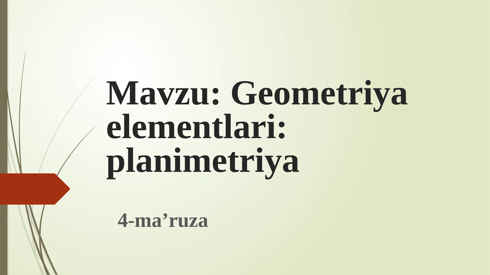 Geometriya elementlari: planimetriya