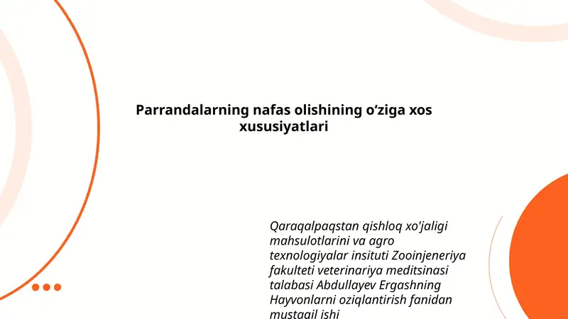 Hayvonlarni oziqlantirish fanidan mustaqil ishi