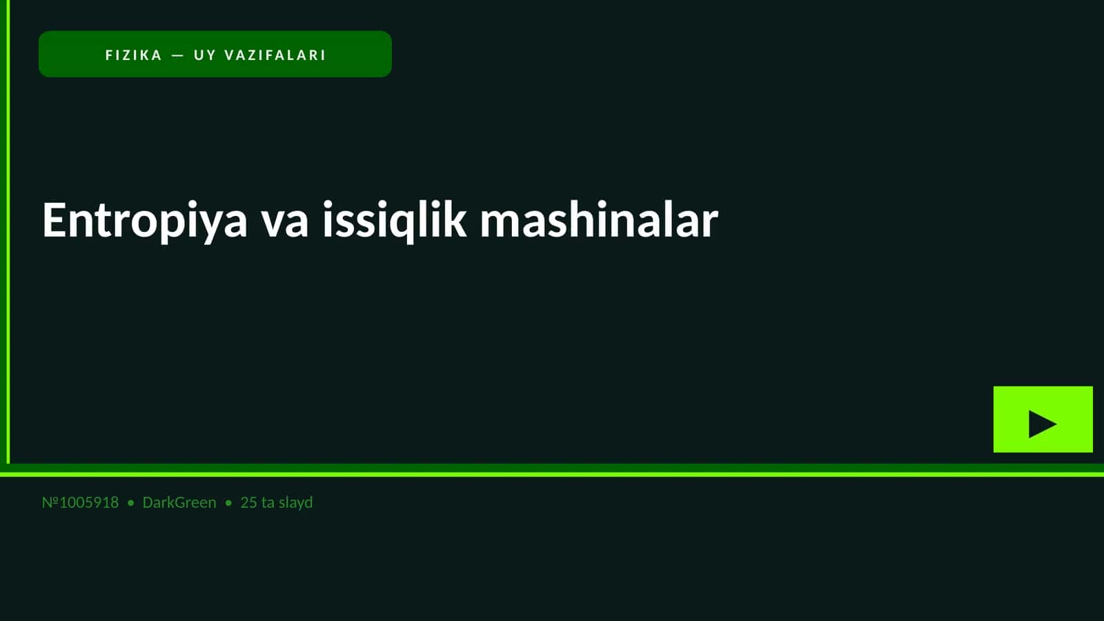 FIZIKA — UY VAZIFALARI