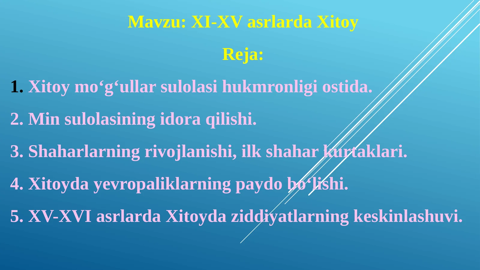 XI-XV asrlarda Xitoy