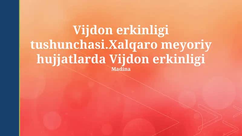 Vijdon Erkinligi Tushunchasi