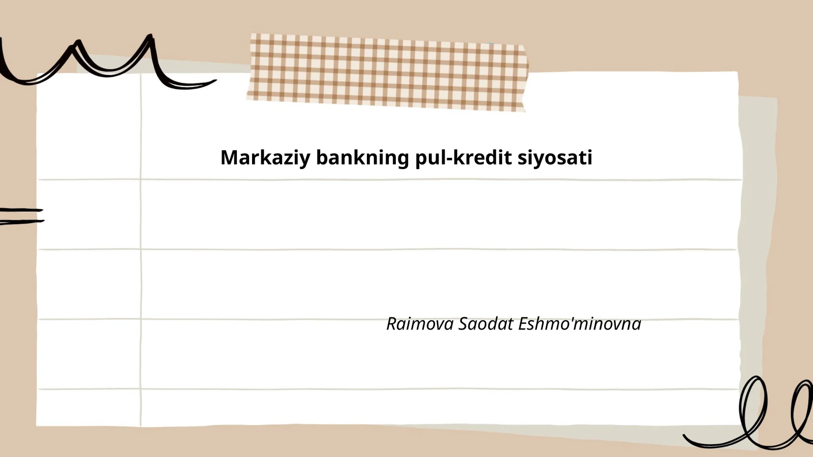 Markaziy bankning pul-kredit siyosati