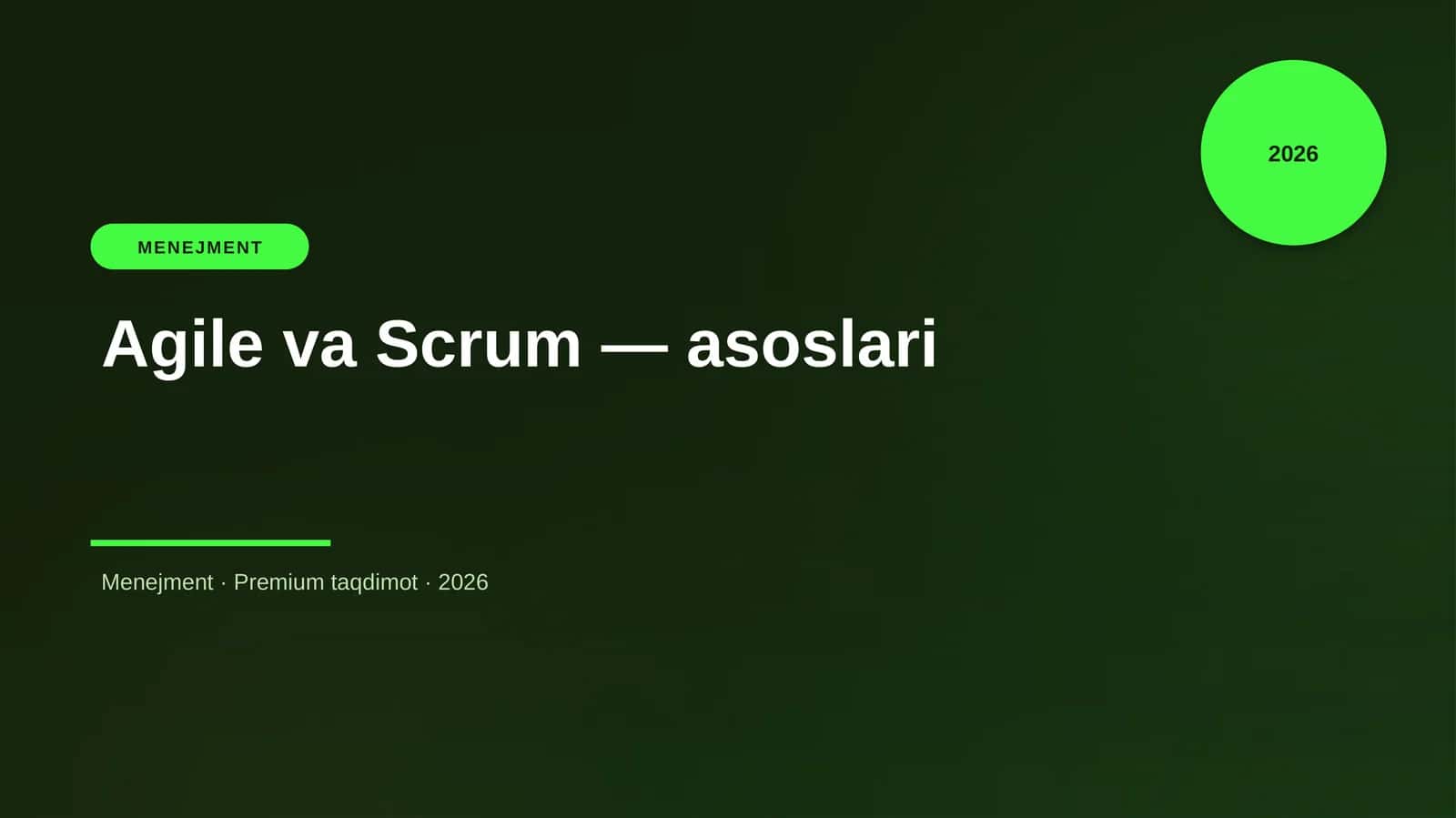 Agile va Scrum — asoslari