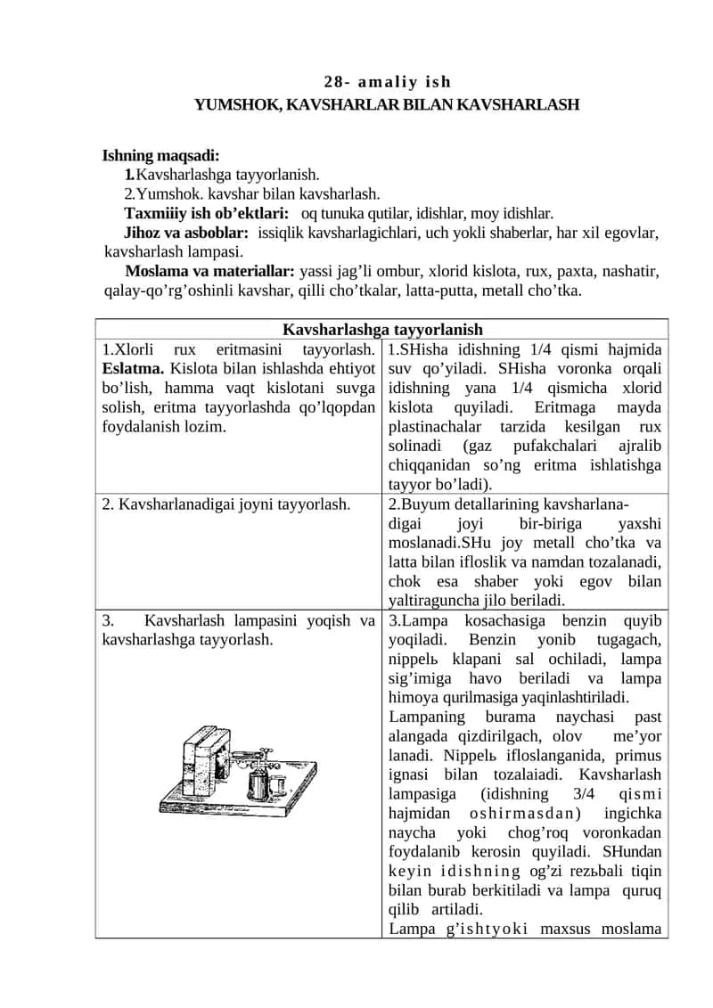 YUMSHOK, KAVSHARLAR BILAN KAVSHARLASH