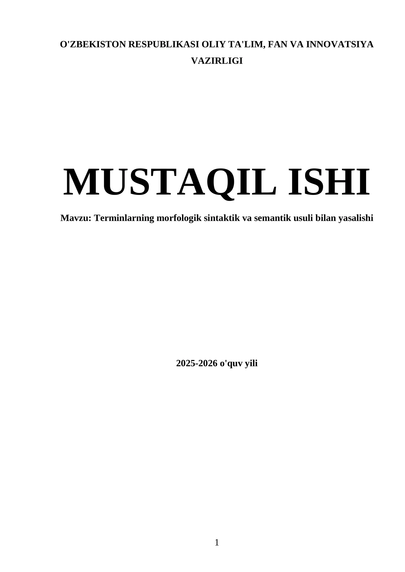 Terminlarning morfologik sintaktik va semantik usuli bilan yasalishi