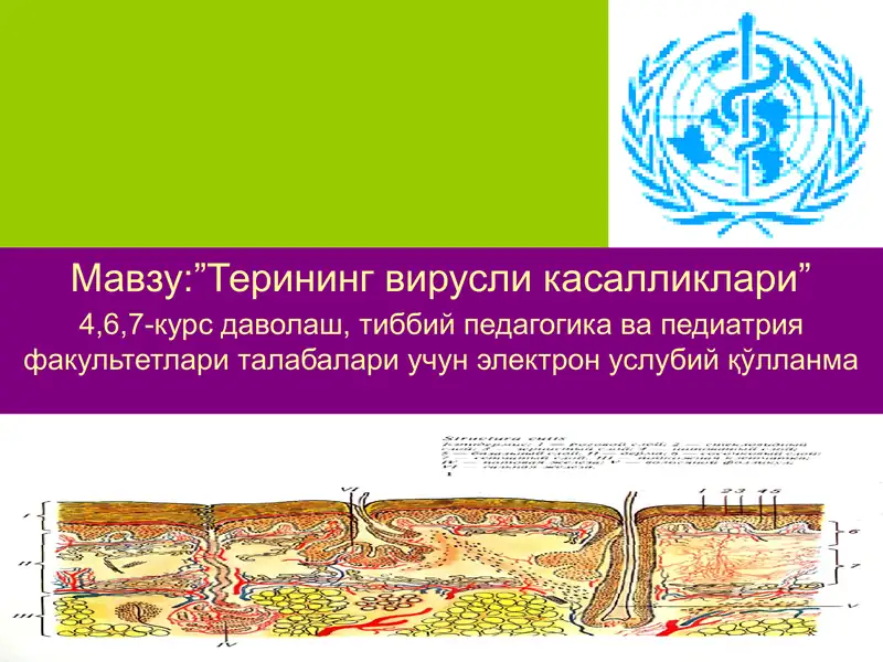 Терининг вирусли касалликлари-вирусли дерматозлар электрон услубий қўлланма