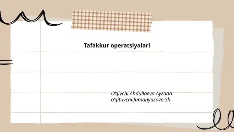 Tafakkur operatsiyalari