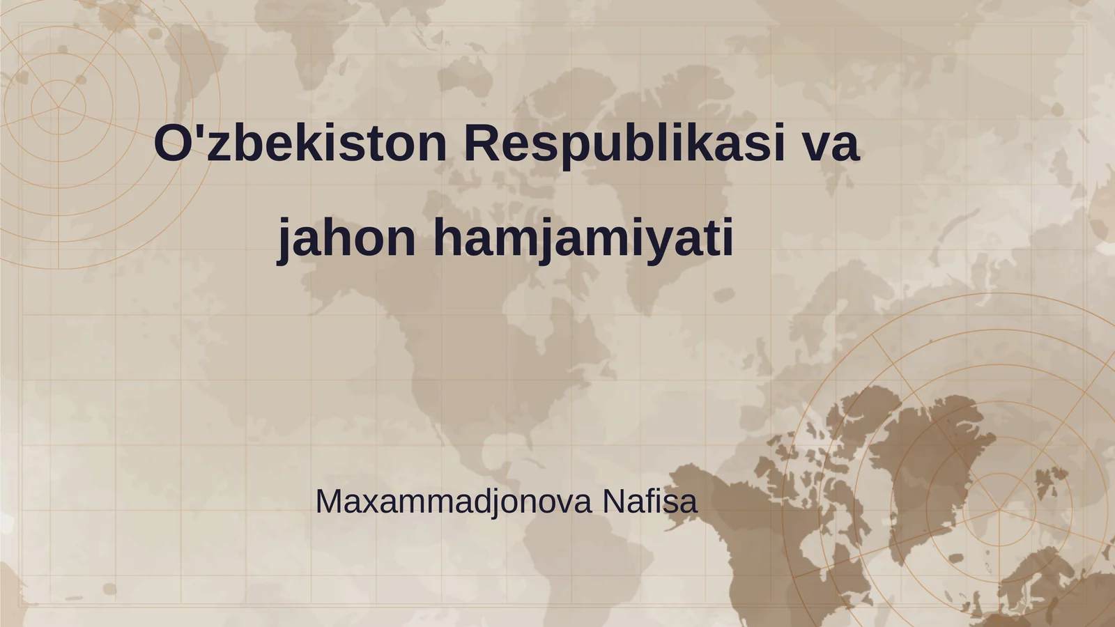 O'zbekiston Respublikasi va jahon hamjamiyati
