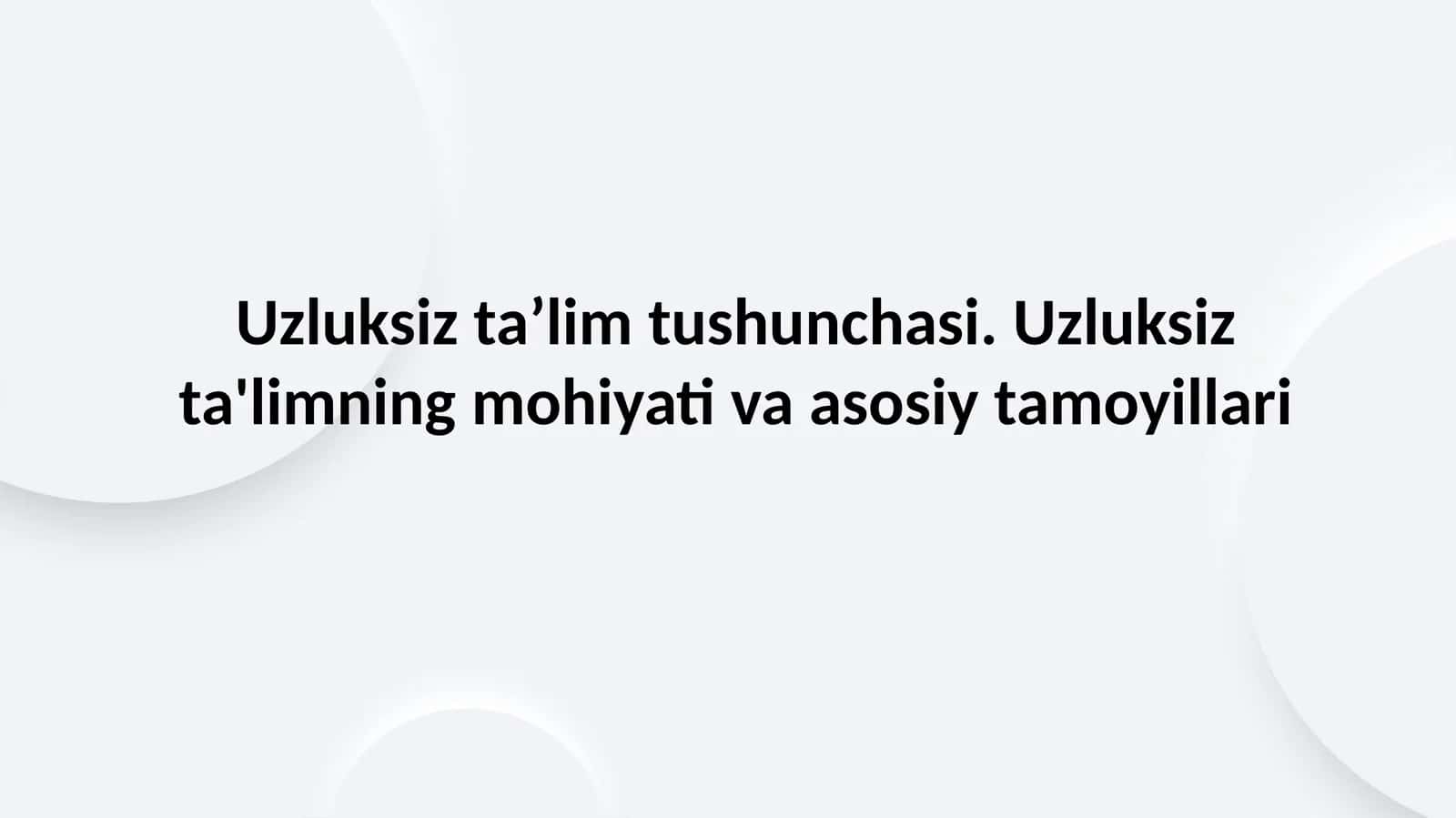 Uzluksiz ta'lim