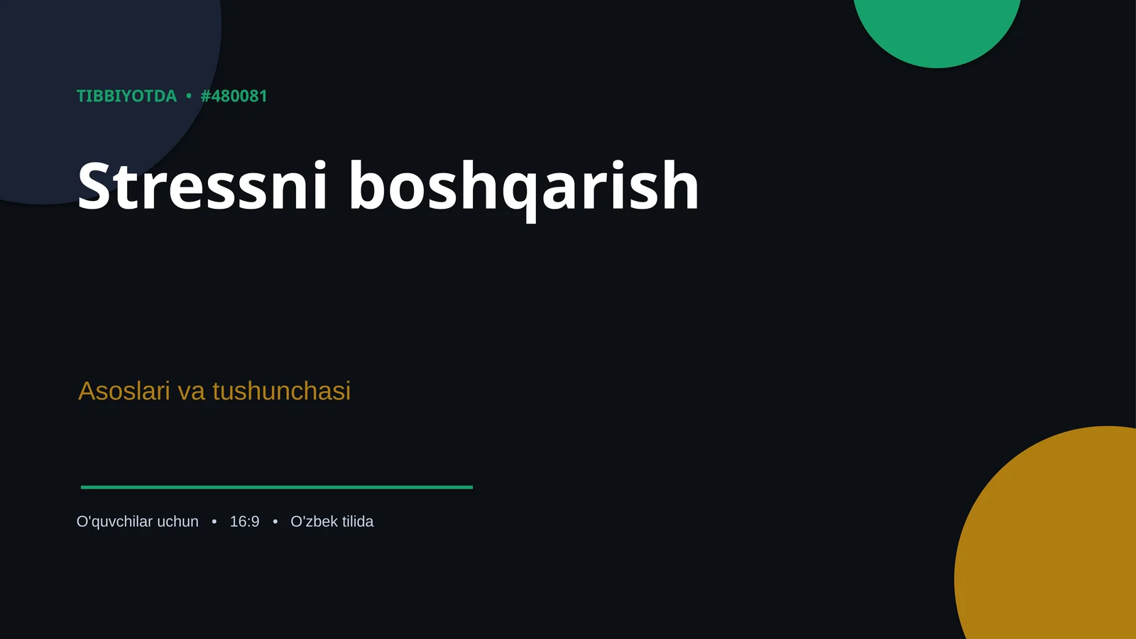 Stressni boshqarish