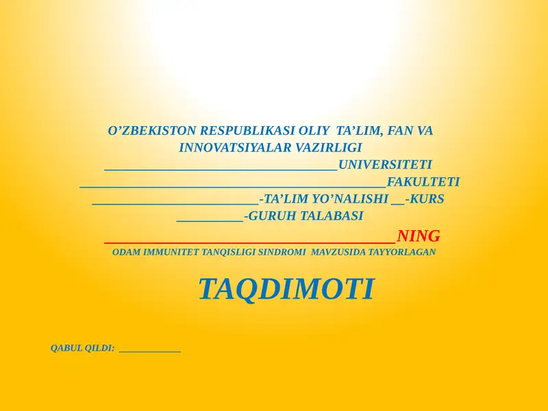 OITS Virus haqida taqdimot