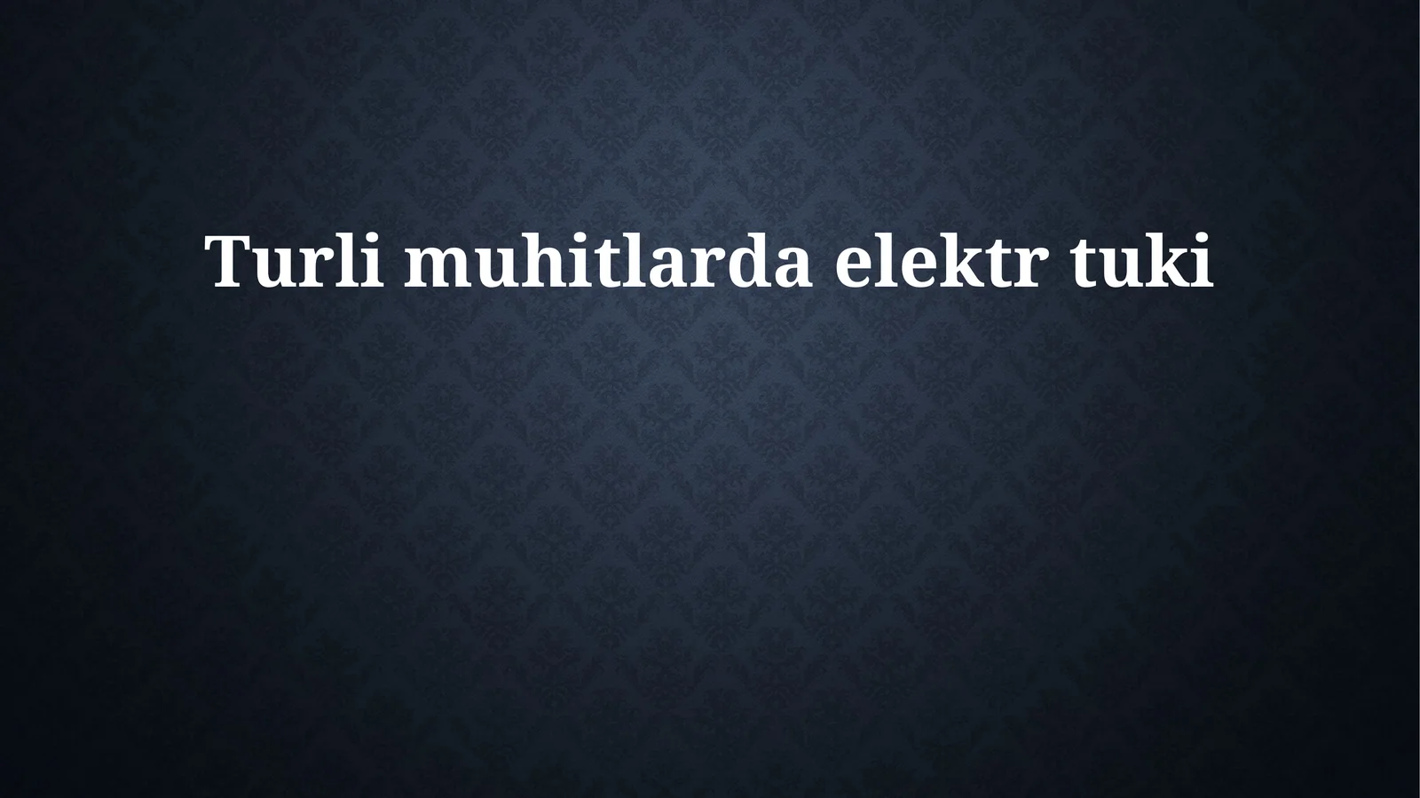 Elektr toki va uning biologik o'zgarishlari