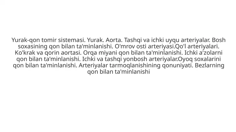 Qontomirlar tizimi haqidagi ilm-angiologiya