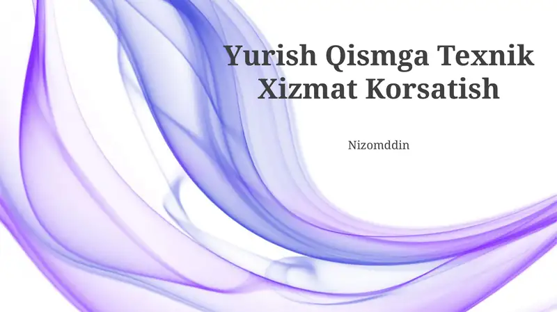 Yurish Qismga Texnik Xizmat Korsatish